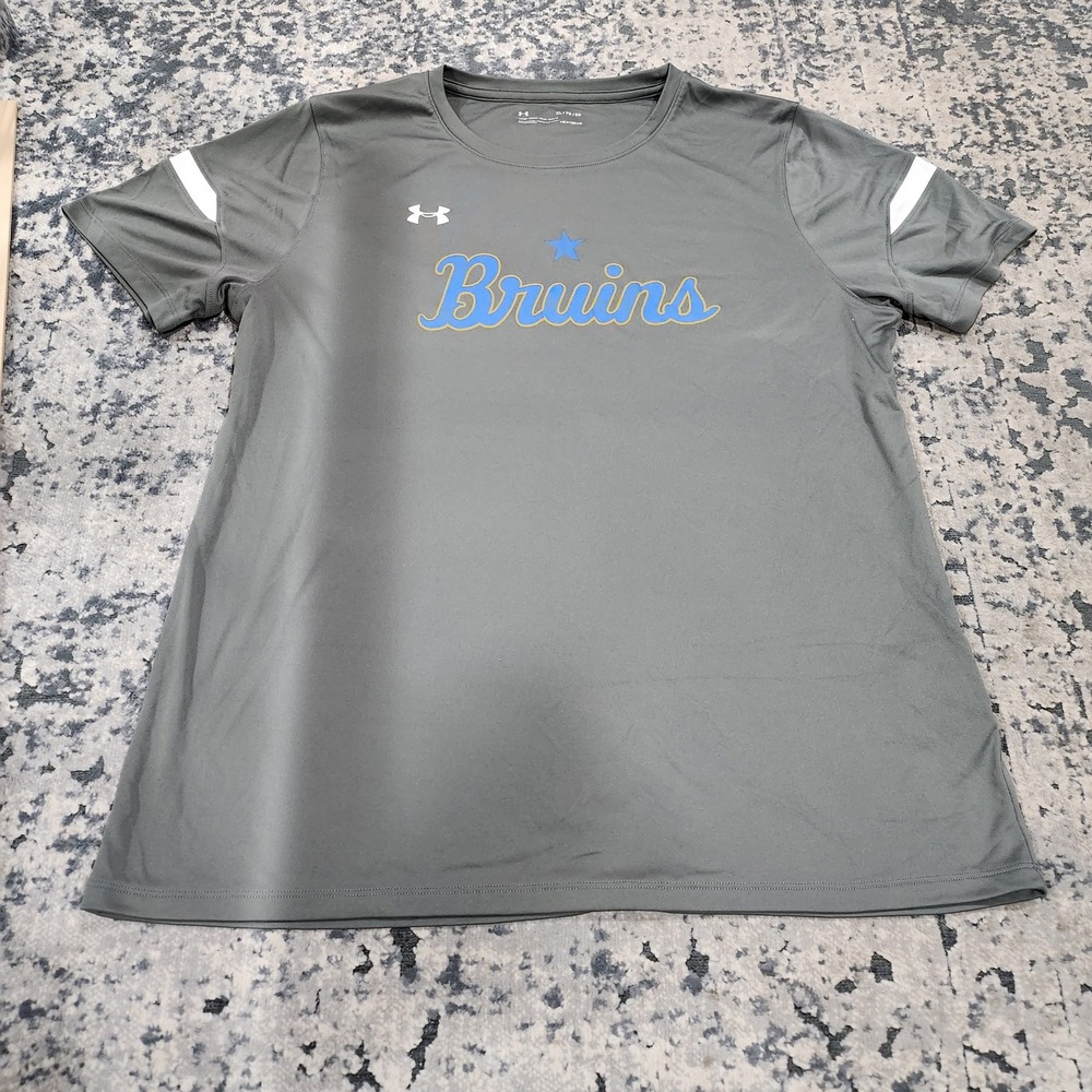Under Armour HeatGear Bruins Graphic T-Shirt Gray Mens XL Loose Fit Performance